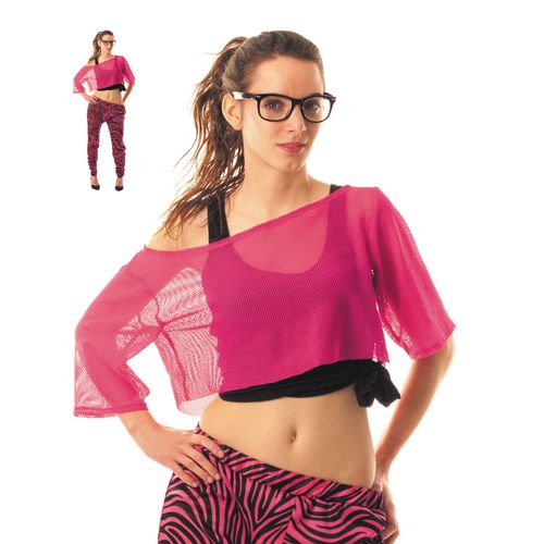 T-Shirt Fluo Rose Années 80 Femme Taille Unique
