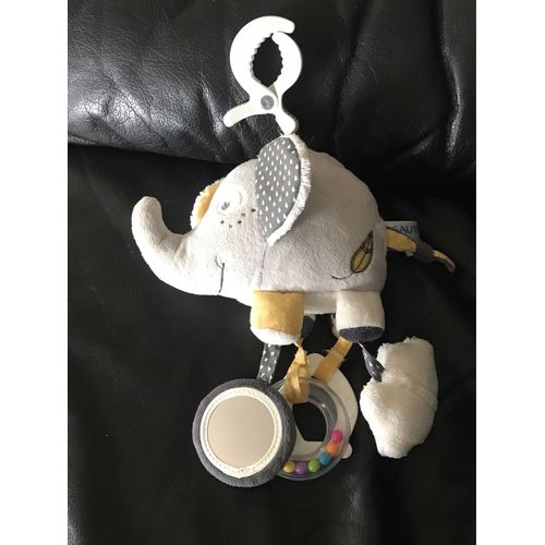 Doudou Peluche Sauthon Baby Deco Elephant Gris Et Jaune Activité Éveils 