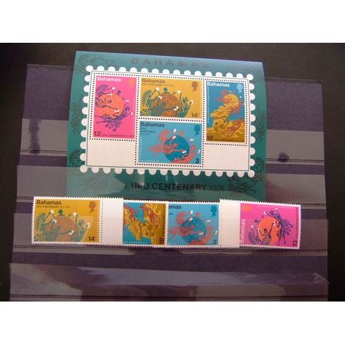 Bahamas 1974 Centenaire Upu Yvert Nº 346 / 349 **Mnh + Block 10 ** Mnh