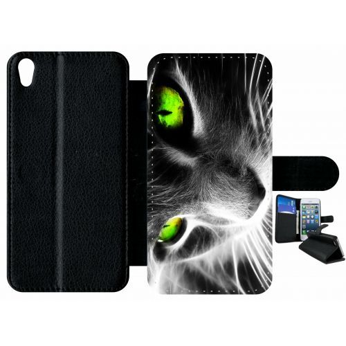 Etui Sony Xperia Xa Chat Noir Et Blanc Yeux Vert