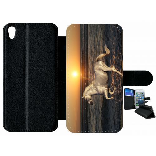 Etui Sony Xperia Xa Cheval Blanc Couché De Soleil Sur La Plage