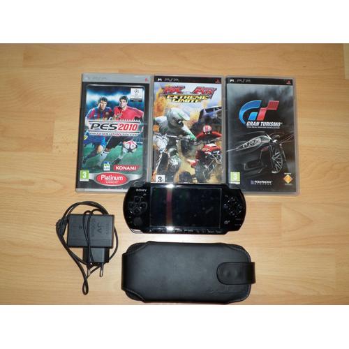 Console Sony Psp + 3 Jeux (Pes 2010, Mx Vs Atv : Extreme Limite, Gran Turismo)