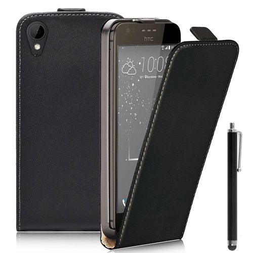 Etui Rabattable Verticale Pour Htc Desire 825/ 825 Dual Sim En Cuir Pu - Noir + Stylet