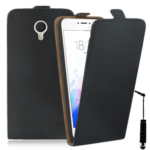 Etui Rabattable Verticale Pour Meizu M3 Note/ Blue Charm Note3 5.5" En Cuir Pu - Noir + Mini Stylet