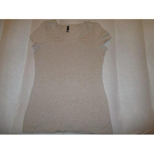 Tee-Shirt H&m Taille 42 Gris 