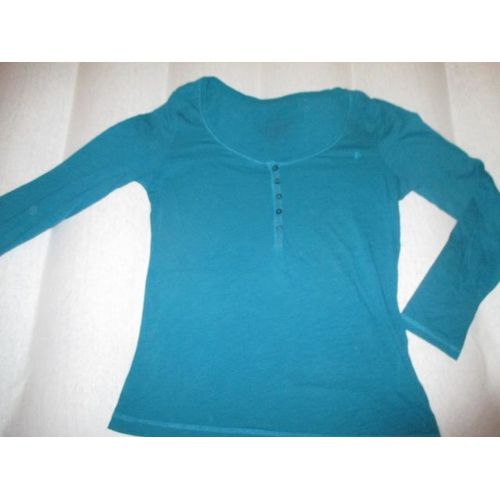 Tee-Shirt Manches Longues Bleu Vert Edc By Esprit Taille Xl