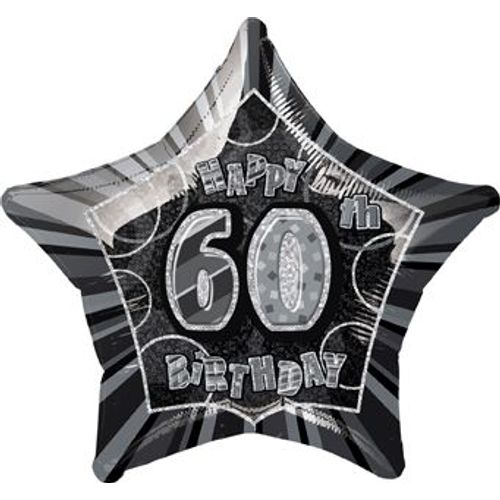 Ballon Étoile Gris Age 60 Ans Taille  Unique