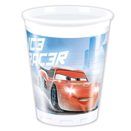 8 Gobelets En Plastique Cars Ice Racers 200ml Taille Unique