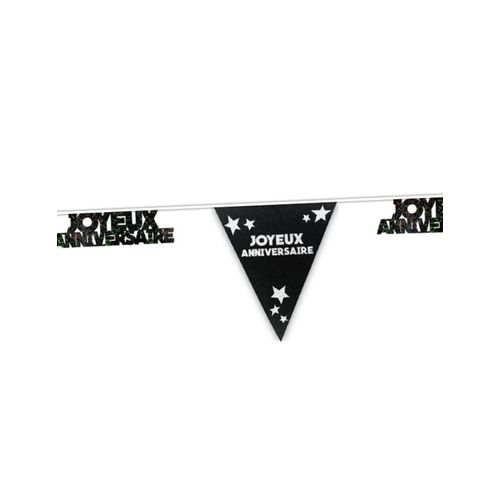 Gurilande Fil Joyeux Anniversaire Hologramme Noir Taille Unique