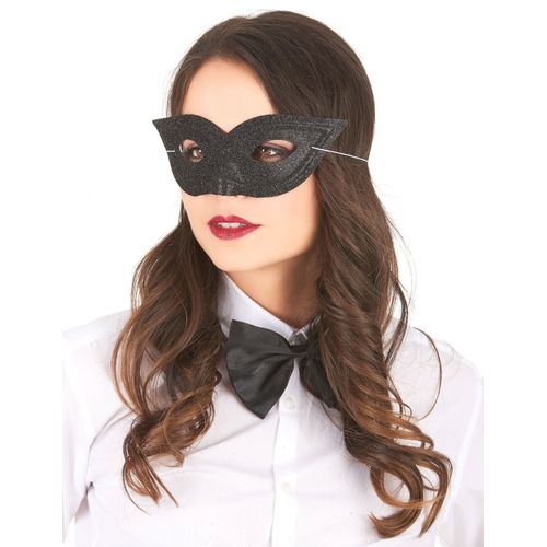 Loup Vénitien Pailleté Noir Adulte Taille Unique