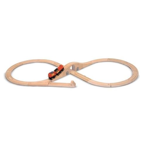 Melissa & Doug Ensemble De Train En Bois. Voies Ferrées En Forme De 8