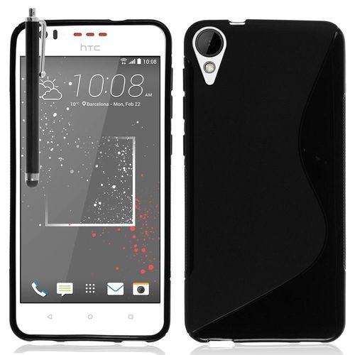 Coque Silicone Pour Htc Desire 825/ 825 Dual Sim Gel Motif S Au Dos - Noir + Stylet