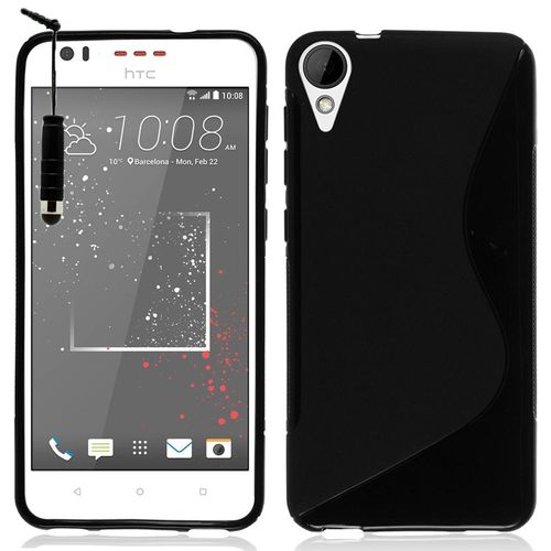 Coque Silicone Pour Htc Desire 825/ 825 Dual Sim Gel Motif S Au Dos - Noir + Mini Stylet