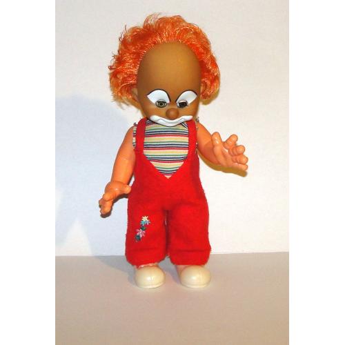 Poupée Clown Rigide Ancien Figurine Clown Articulé Yeux Amovibles 41 Cm