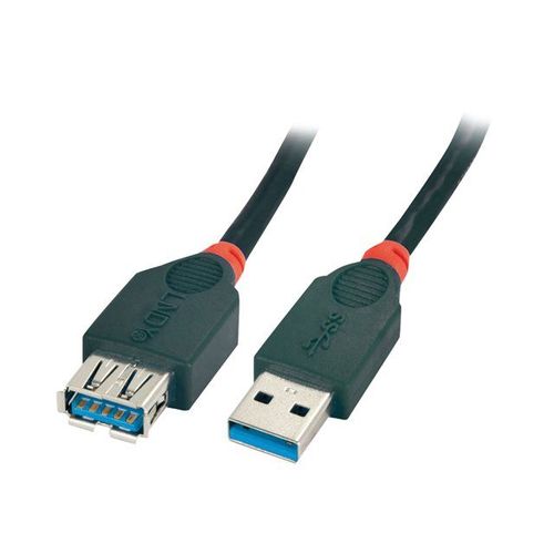 Lindy - Rallonge de câble USB - USB type A (M) pour USB type A (F) - USB 3.1 Gen1 - 1 m - moulé - noir