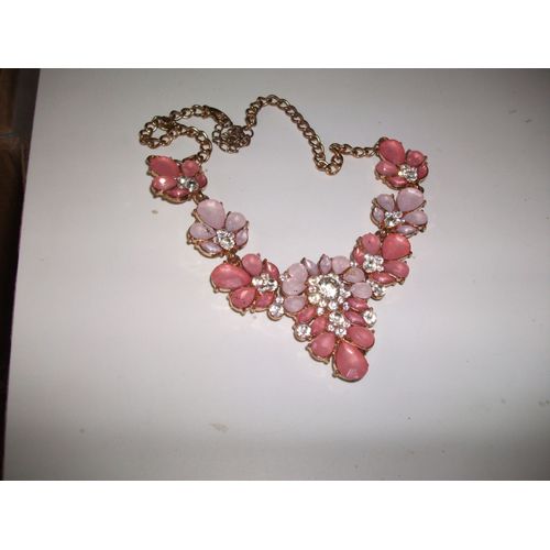 Collier En Fleur Rose Et Violet