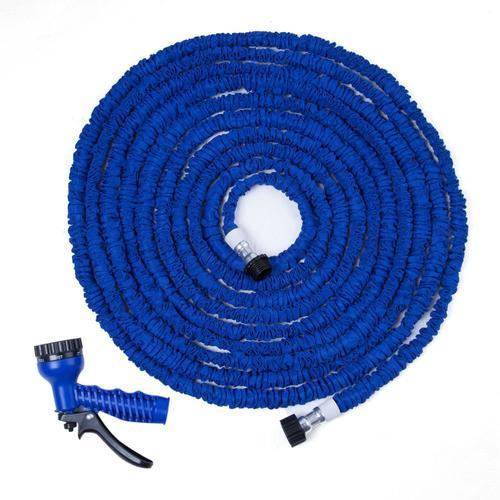 30m 100FT Tuyau d'arrosage flexible Tuyau de jardin 3 fois Extensible avec 7 Modes pistolet de pulvérisation BLEU NEUF