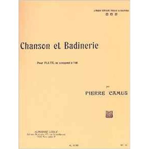 Chanson Et Badinerie Flûte Et Piano
