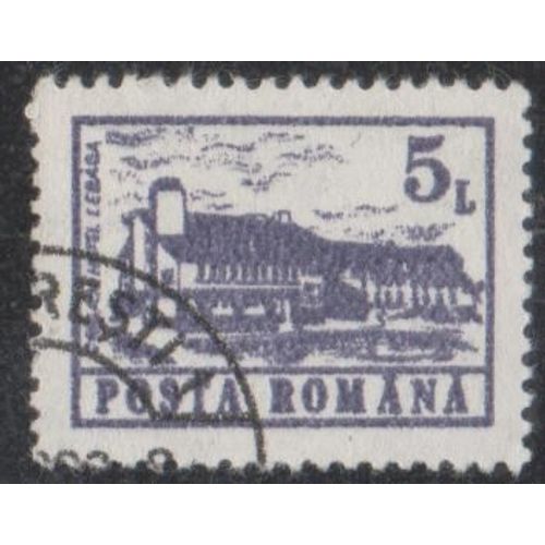 Timbre De Roumanie N°3954 Y&t 5 L. Violet Série Courante Hôtels Et Auberges Hôtel "Lebada" À Crisan