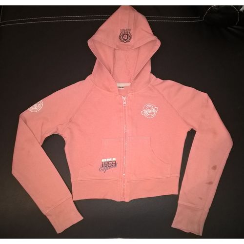 Gilet Fille À Capuche Coton 9/10 Ans Abricot