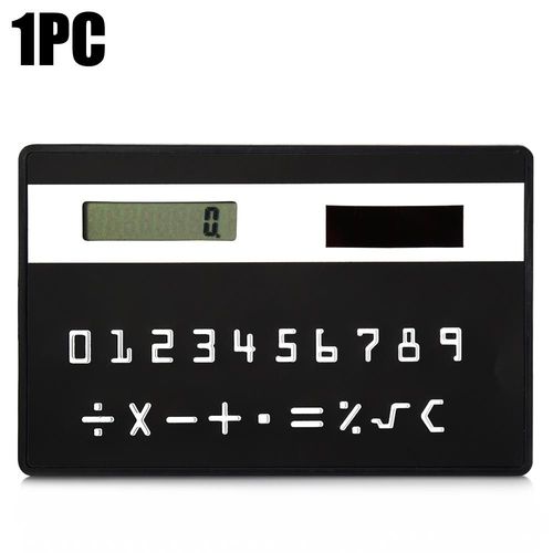 1PC Mini Carte de Crédit Mince modèle Solaire Poche Calculatrice