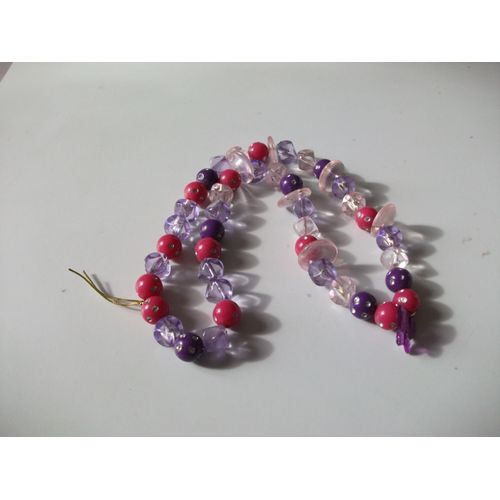 Collier De Perles Violet Et Rose