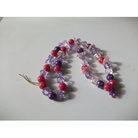 Collier De Perles Violet Et Rose
