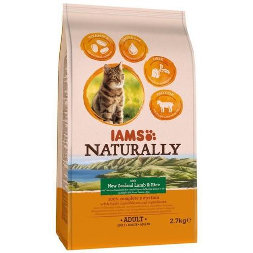 Iams Naturally Croquette Agneau Nouvelle-Zélande & Riz - Toutes Races - 2.7 Kg - Pour Chat Adulte