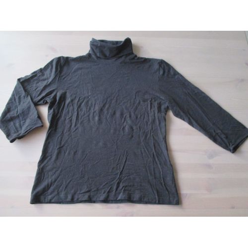 Tee-Shirt 3/4 Manches Col Roulé Etam Taille 40 Noir