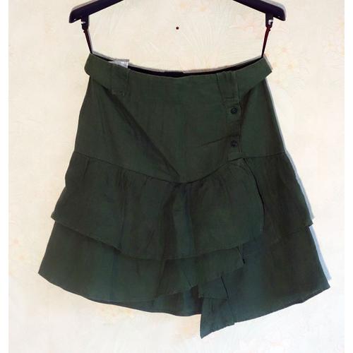 Jupe Comptoir Des Cotonniers Lin 36 Vert