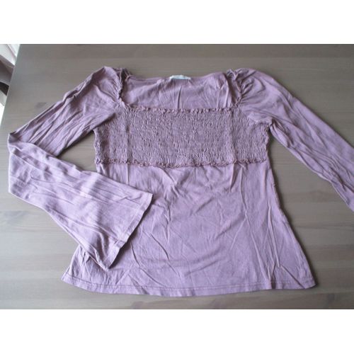 Tee Shirt Manches Longues Promod Rose Parme Taille 3
