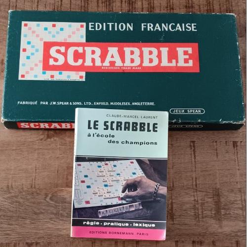 Scrabble - 1955 Edition Française + Livre "Le Scrabble À L'école Des Champions" De 1977