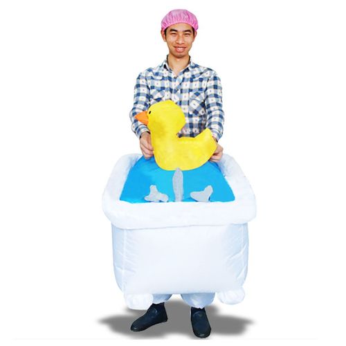 Costume Gonflable Homme Dans Son Bain Avec Son Canard