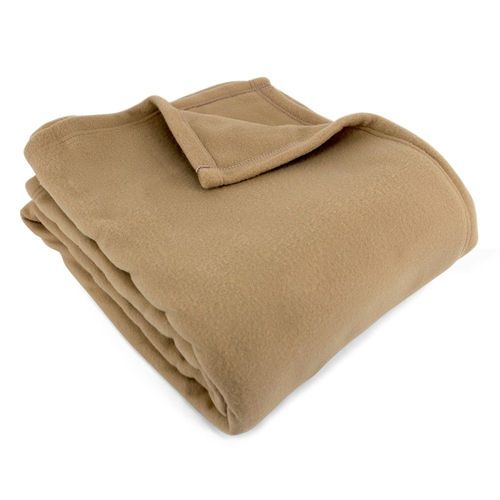 Couverture Polaire 240x260 Cm 100% Polyester 350 G/M2 Teddy Marron Sable