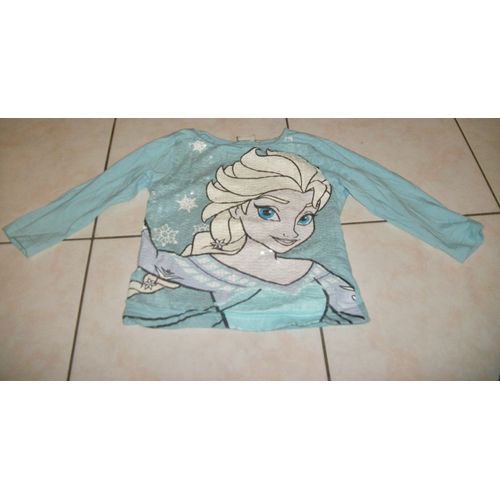 Tshirt Paillettes Elsa Reine Des Neiges 5 Ans Bleu Ciel ...