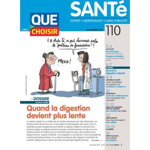 Que Choisir Sante N°110 : Digestion Lente - Sciatique - Colites - Nodules Thyroidiens