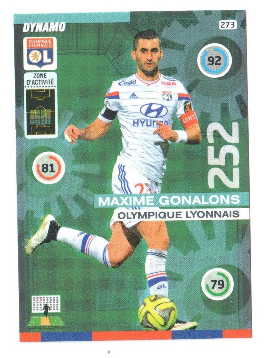 N°273 - Carte Adrenalyn Xl 2015 / 2016 - Maxime Gonalons - Dynamo - Lyon