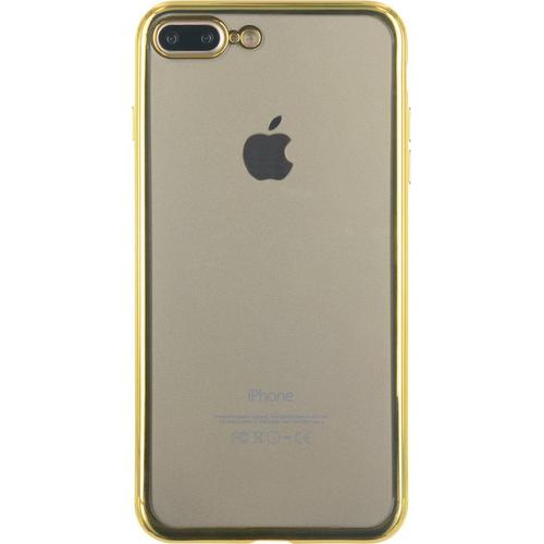 Coque Semi-Rigide Transparente Et Contour Métal Doré Pour Iphone 7 Plus