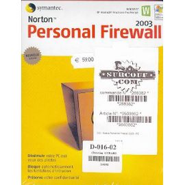 Norton Personal Firewall 2003 - (V. 6.0) - Version Boîte - 1 Utilisateur - Cd - Win - Français)