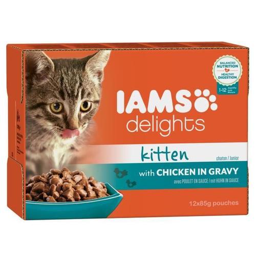 Iams Delights Humide Poulet En Sauce - Toutes Races - 12x85 G - Pour Chaton