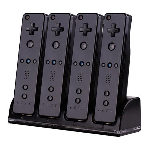 Station Chargeur 4 Port Mp Power - Noir - Charge Support De Charge Station + 4 Batterie 2800mah Pour Nintendo Wii Wiimote Manette Télécommande