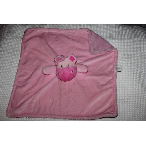 Doudou Central Vet Central'vet Vache Hippopotame Plat Rose Couverture