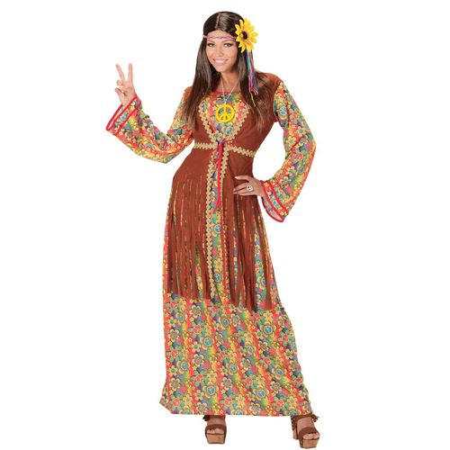 Déguisement Robe Longue Hippie À Franges Femme Large