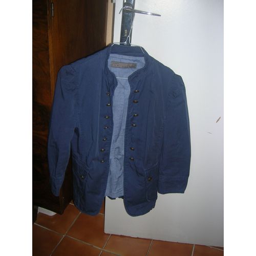 Veste Zara Basic Coton S Bleu Marine 