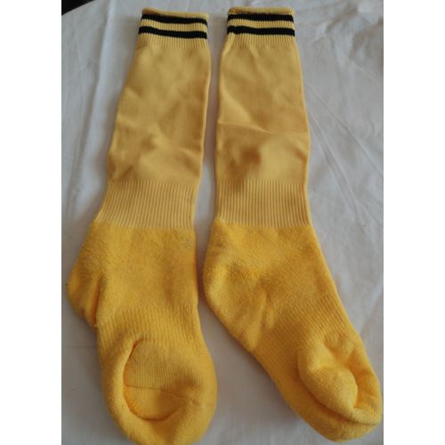 Chaussettes De Sport Jaunes Avec 2 Bandes Noires Dans Le Haut - Taille Unique - Longueur Du Pied Environ 17cm - Marque Intersport