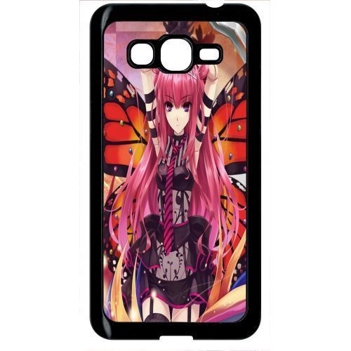 Coque - Fille Manga Rose - Compatible Avec Samsung Galaxy Grand Prime - Plastique - Bord Noir