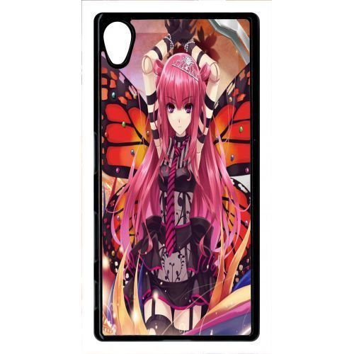 Coque - Fille Manga Rose - Compatible Avec Sony Xperia Z5 - Plastique - Bord Noir
