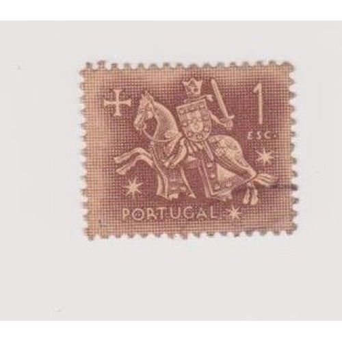 Timbre Portugal Cheval Amoiries Cavalier Medieval