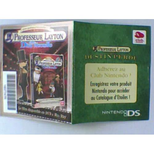 Carte Vip Club Nintendo Ds Non Grattée Professor Layton Destin Perdu