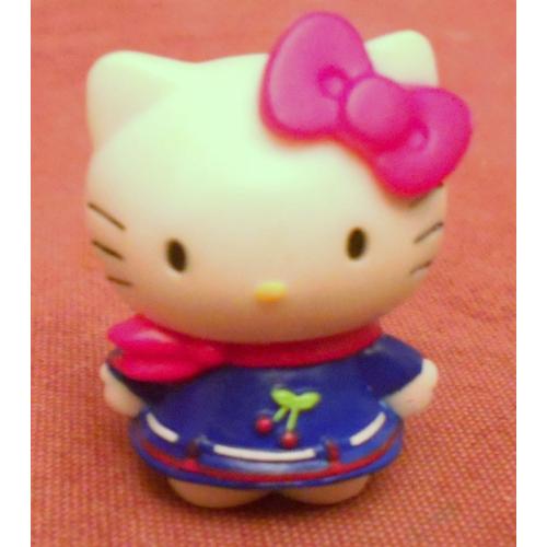 Figurine D'hello Kitty De 2,5 Cm Robe Bleue 